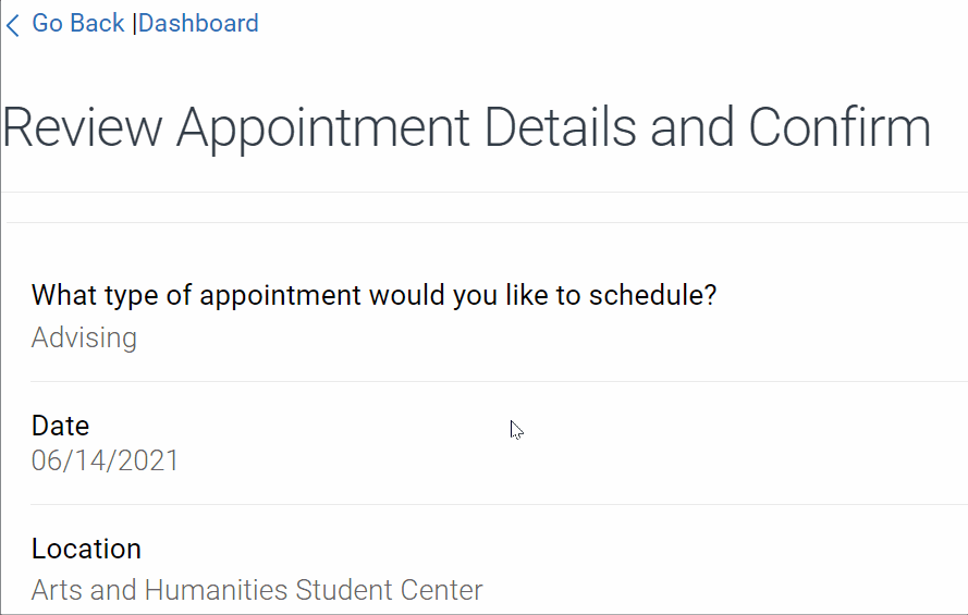 gif of cursor clicking schedule