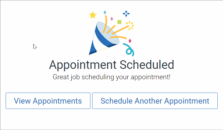 gif of cursor clicking view appointment