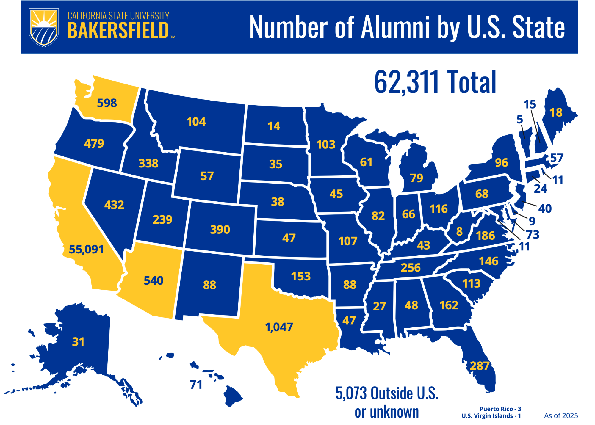 Number of Alumni by U.S. State