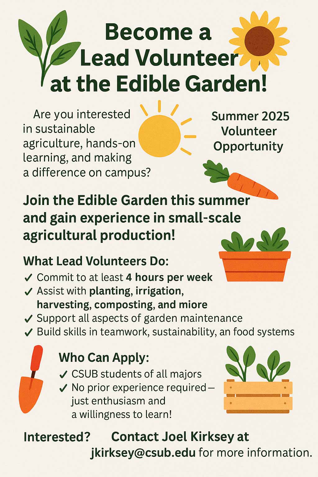 lead volunteer flyer