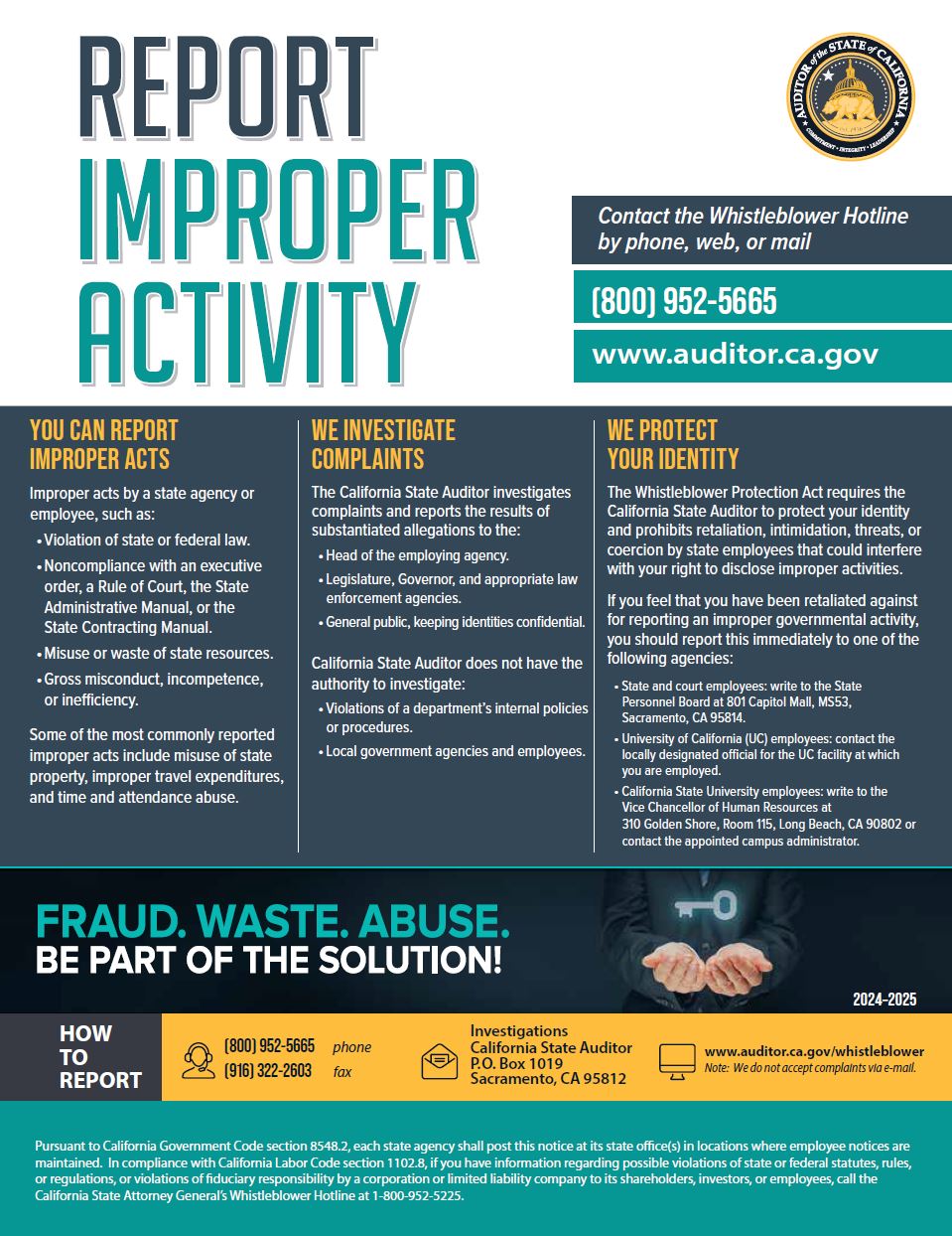 Whistleblower program poster