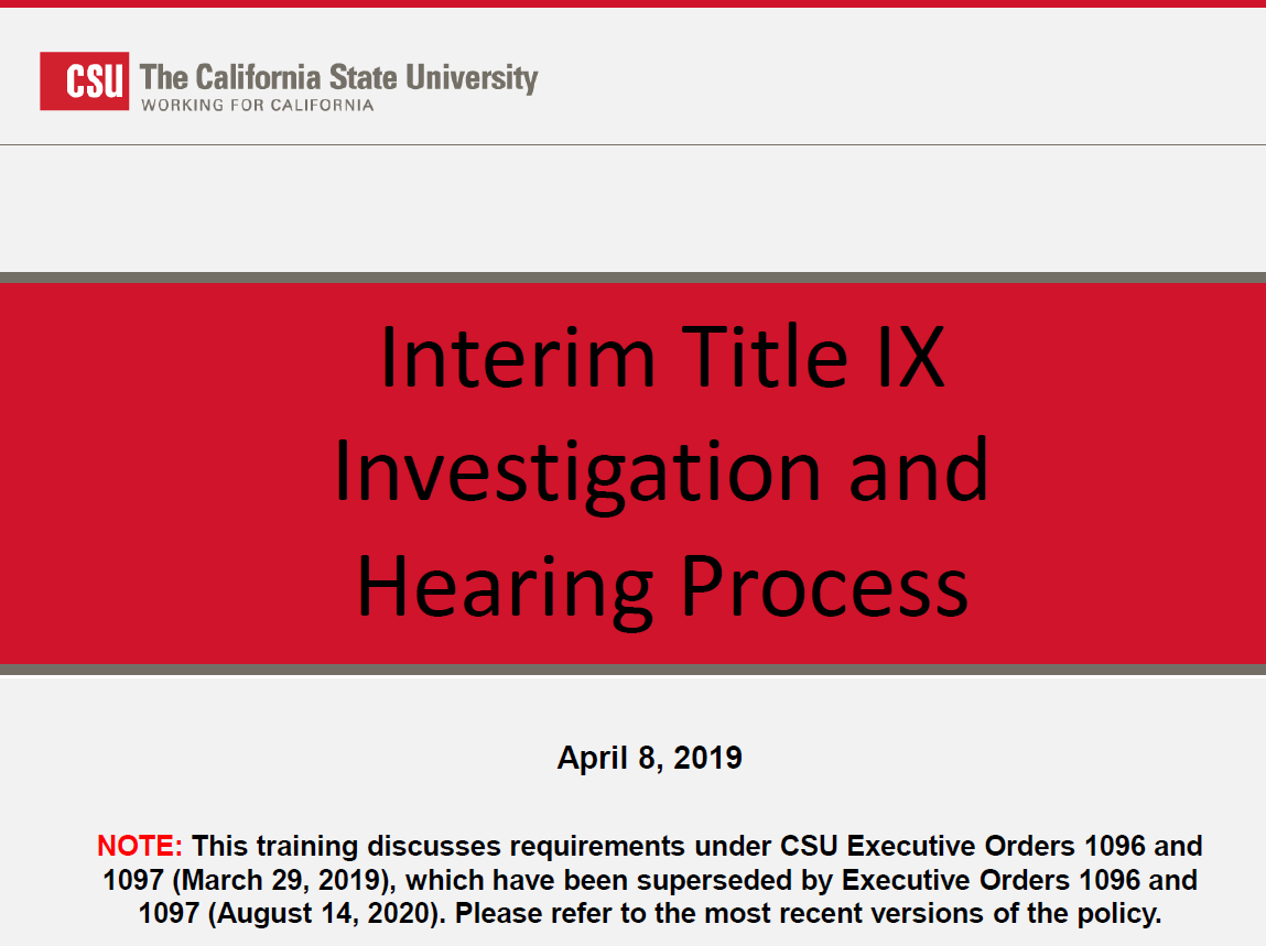 Interim Title 9 Process Cover