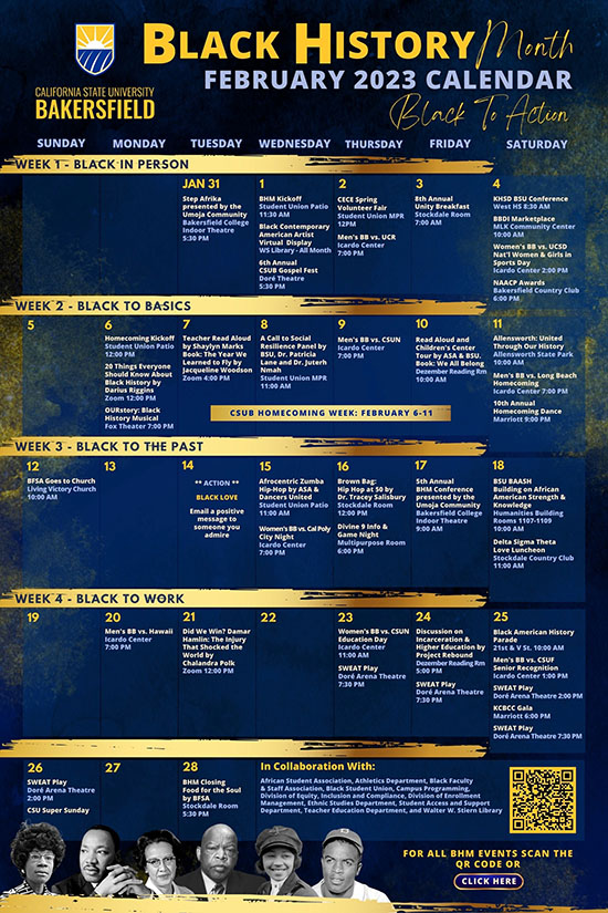 Black History Month 2023 Calendar Poster