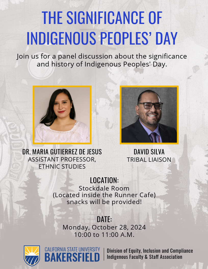 Flyer for Indigenous Peoples' Day Event