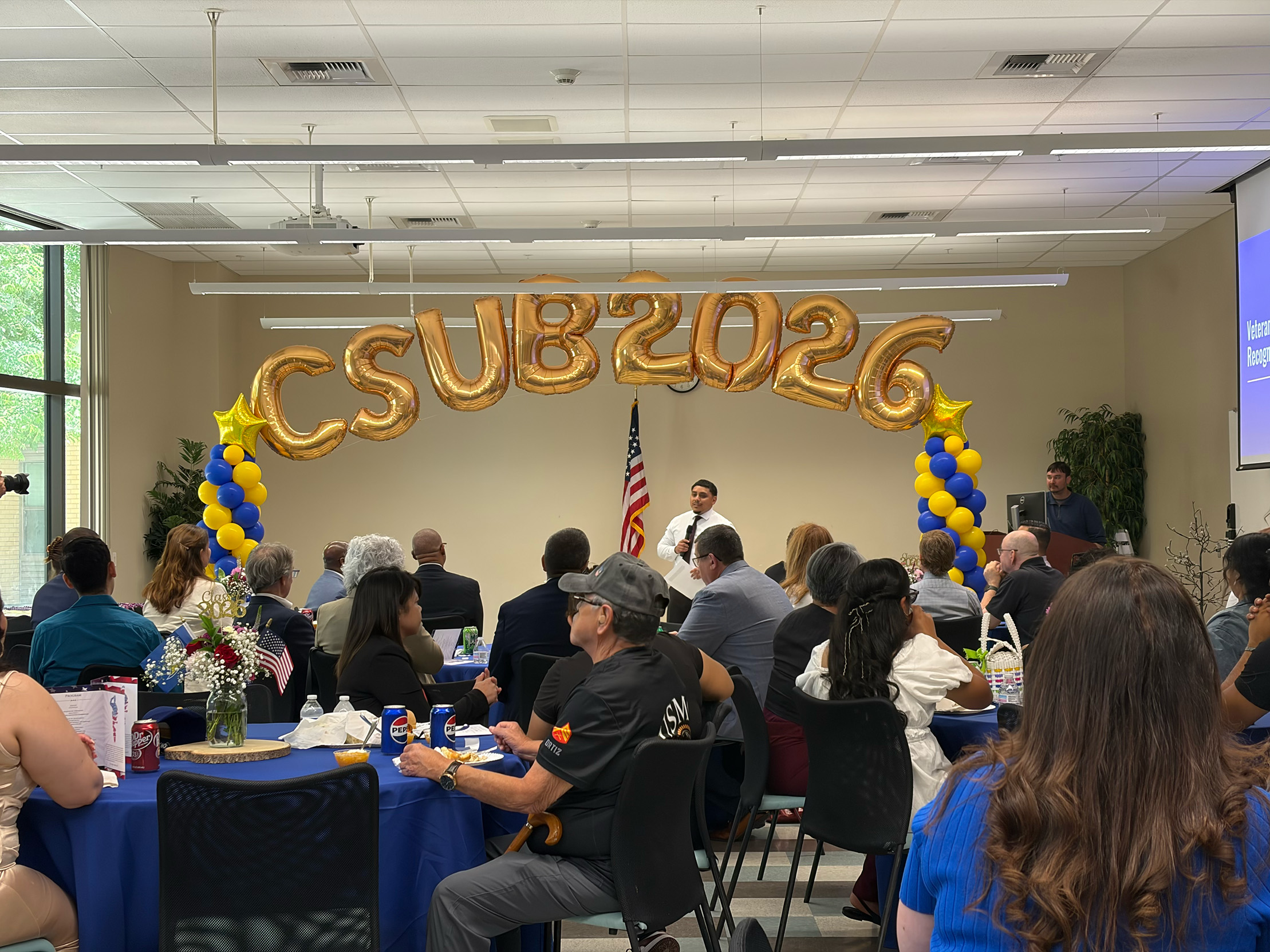 Jose Z. introduces the veterans commencement celebration