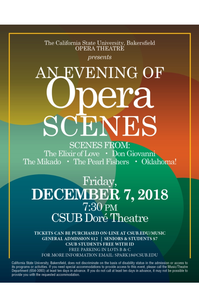 2018 Fall Evening of Opera Scenes Poster