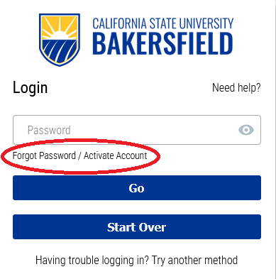 Forgot Password/ Activate Account