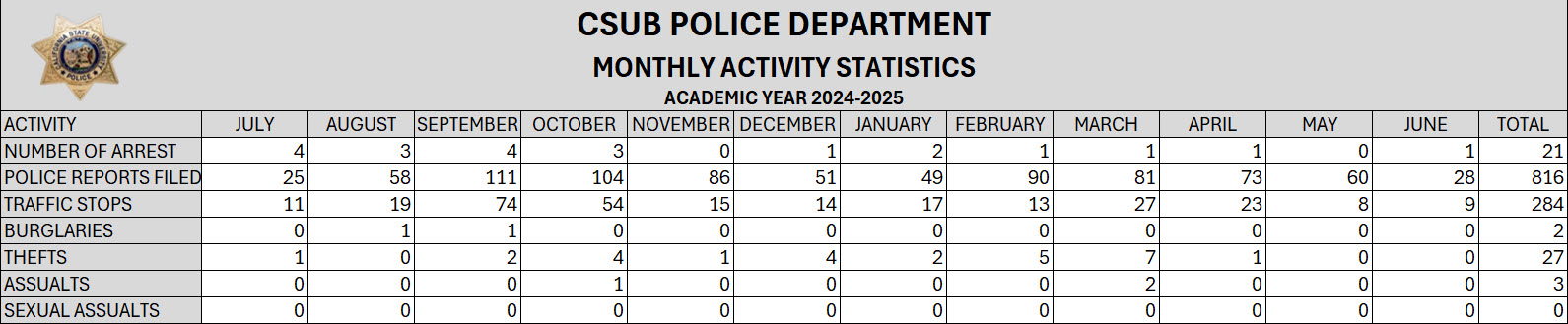 2024-2025 Crime Statistics