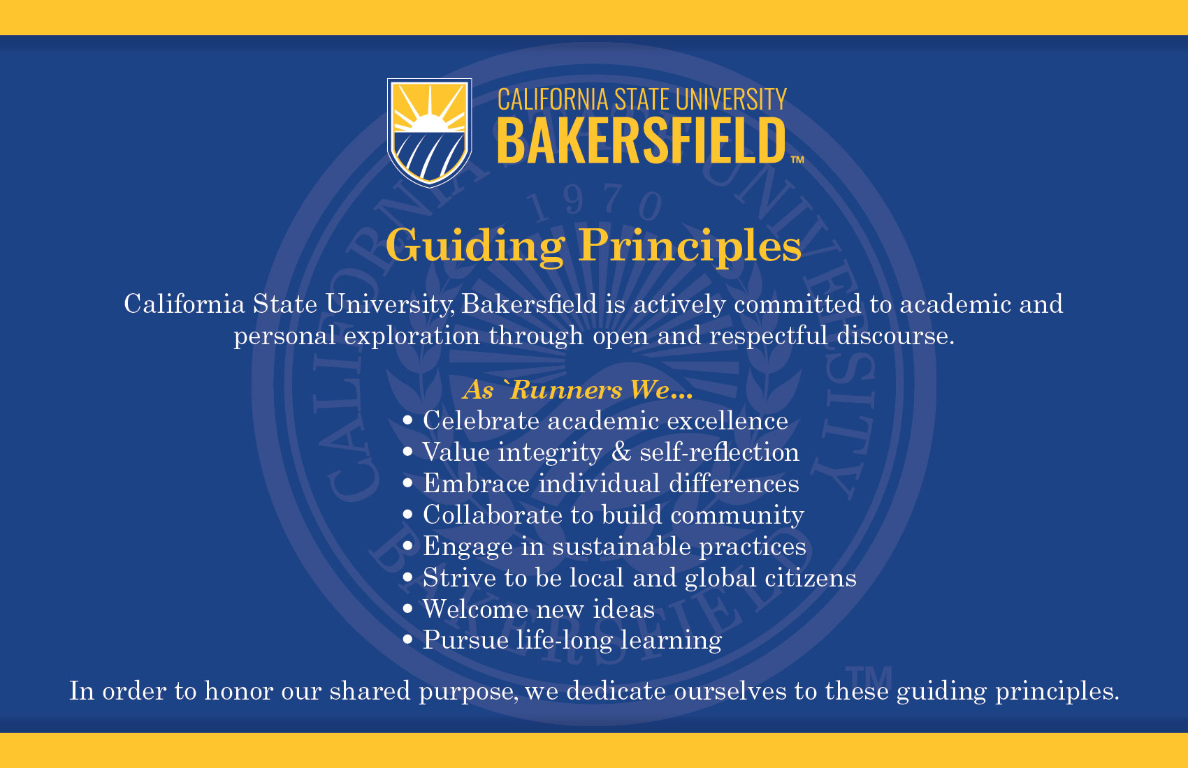 CSUB's Guiding Principles