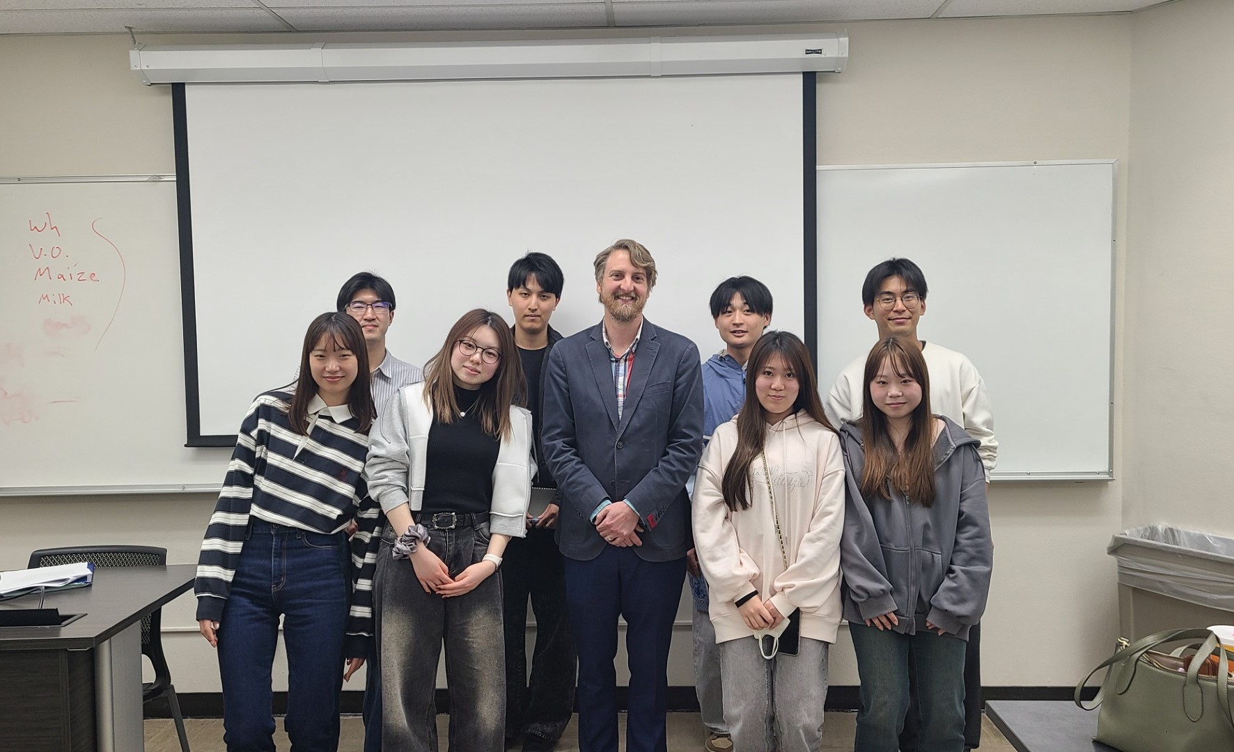 Students standing with Dr. Henderson in SOC 4008